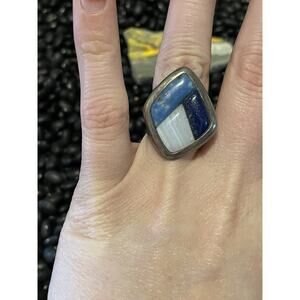 Signed Mine Finds By Jay King DTR Lapis Denim Lapis Sodalite Blues Ring~Size 6